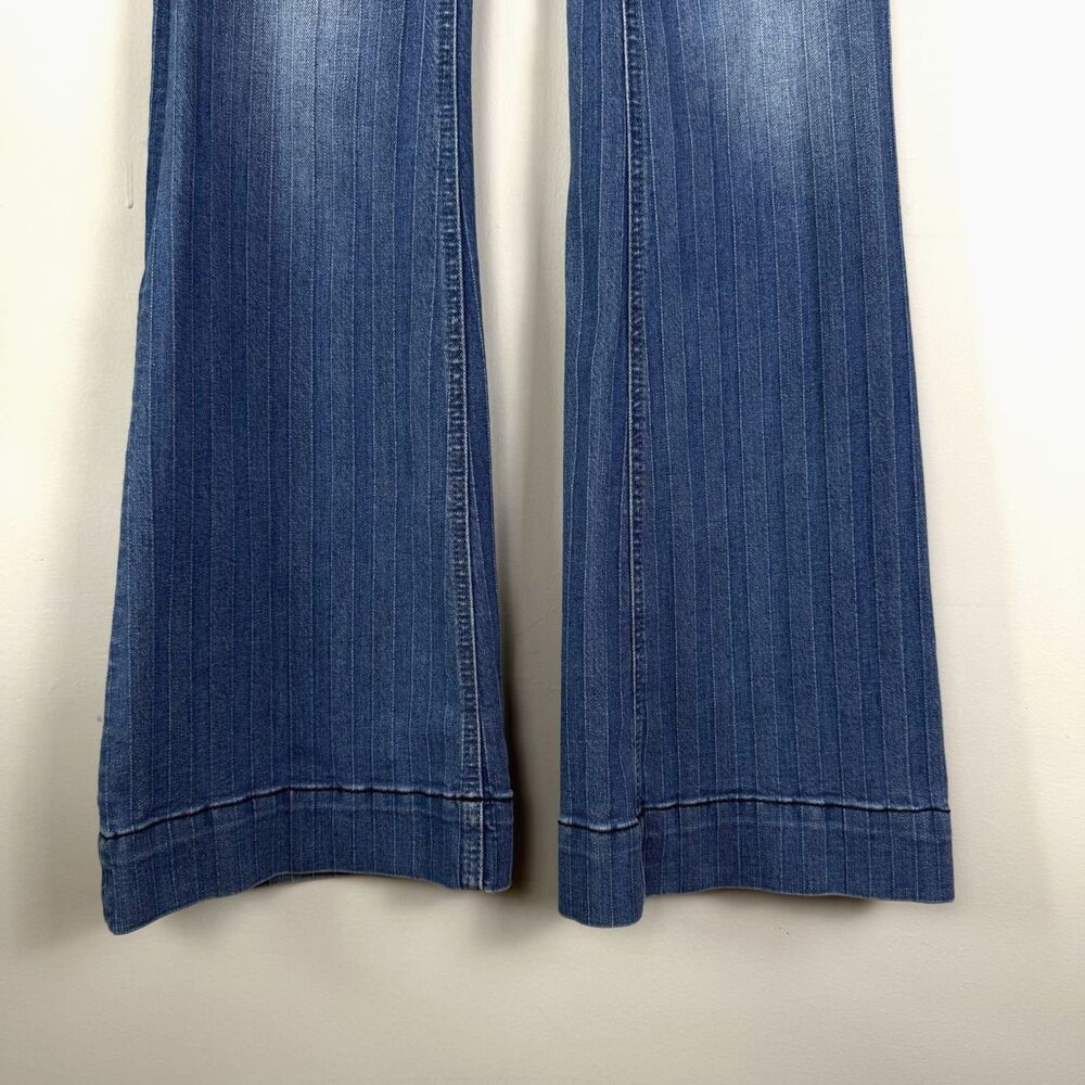 Rock & Roll Cowgirl Flare Jeans Low Mid 8" Rise | Textured Striped Y2K Style, 24 - Picture 6 of 12